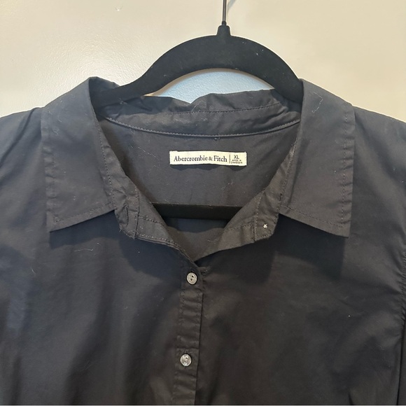 Ambercrombie & Fitch Women’s Button Down Long Sleeve Bodysuit Black Size XL - Picture 3 of 6